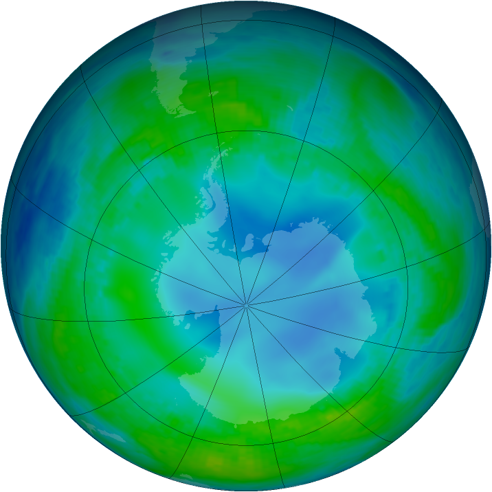 Antarctic ozone map for 17 May 1985